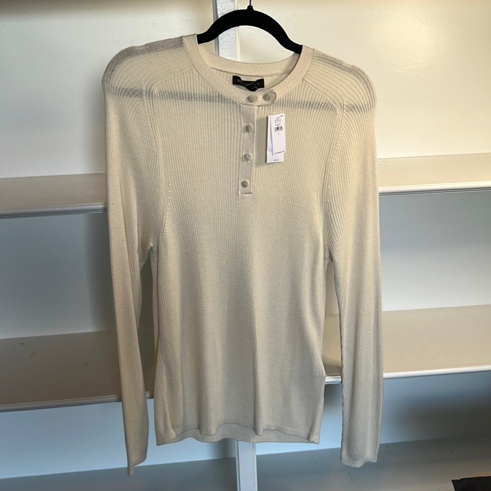 Banana Republic Crew Neck Button Up Sweater - L